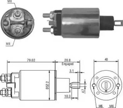 Hoffer 6646165 - Тяговое реле, соленоид, стартер autosila-amz.com