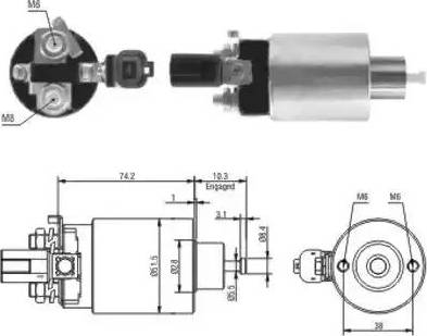 Hoffer 6646161 - Тяговое реле, соленоид, стартер autosila-amz.com