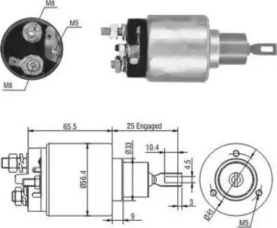 Hoffer 6646103 - Тяговое реле, соленоид, стартер autosila-amz.com