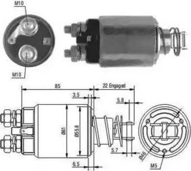 Hoffer 6646119 - Тяговое реле, соленоид, стартер autosila-amz.com