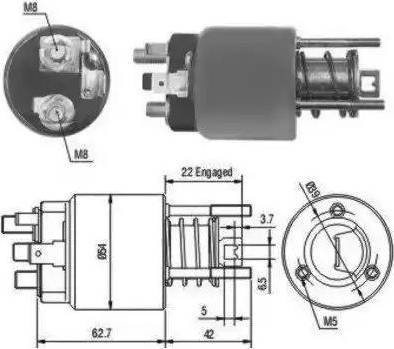 Hoffer 6646111 - Тяговое реле, соленоид, стартер autosila-amz.com