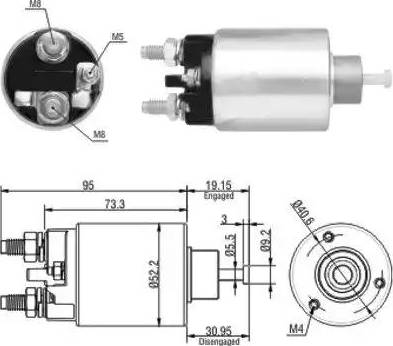 Hoffer 6646133 - Тяговое реле, соленоид, стартер autosila-amz.com