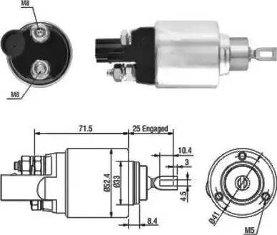 Hoffer 6646132 - Тяговое реле, соленоид, стартер autosila-amz.com