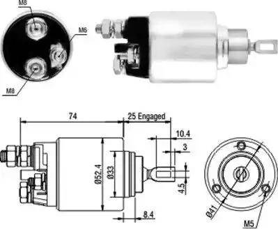 Hoffer 6646129 - Тяговое реле, соленоид, стартер autosila-amz.com