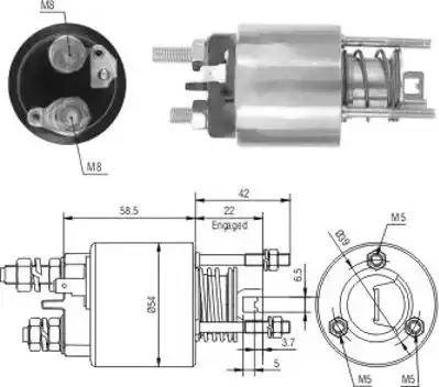 Hoffer 6646121 - Тяговое реле, соленоид, стартер autosila-amz.com