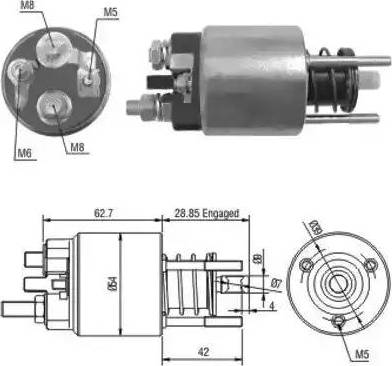 Hoffer 6646128 - Тяговое реле, соленоид, стартер autosila-amz.com