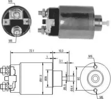 Hoffer 6646179 - Тяговое реле, соленоид, стартер autosila-amz.com