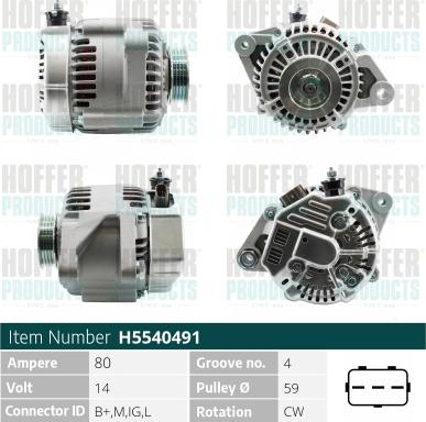 Hoffer H5540491 - Генератор autosila-amz.com