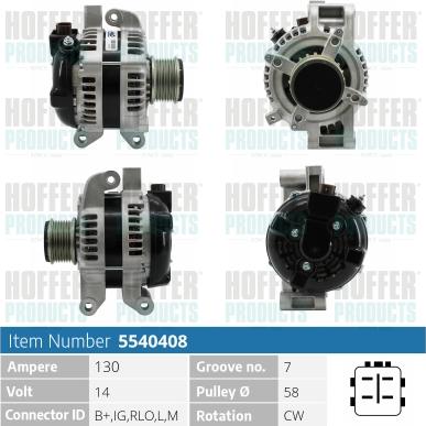 Hoffer H5540408 - Генератор autosila-amz.com