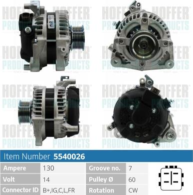 Hoffer H5540026 - Генератор autosila-amz.com