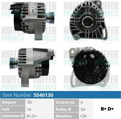 Hoffer H5540130 - Генератор autosila-amz.com