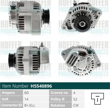 Hoffer H5540896 - Генератор autosila-amz.com