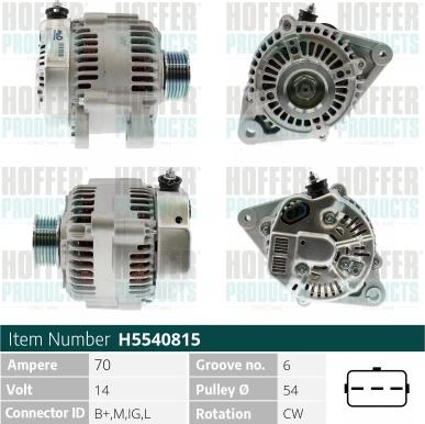 Hoffer H5540815 - Генератор autosila-amz.com