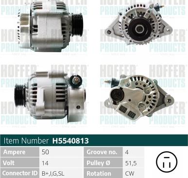 Hoffer H5540813 - Генератор autosila-amz.com