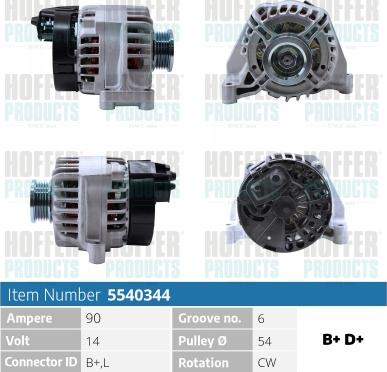 Hoffer H5540344 - Генератор autosila-amz.com