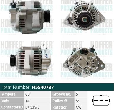 Hoffer H5540787 - Генератор autosila-amz.com