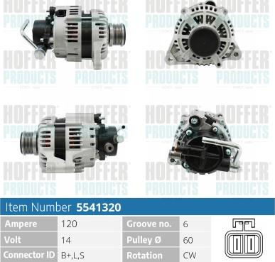 Hoffer H5541320 - Генератор autosila-amz.com