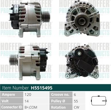 Hoffer H5515495 - Генератор autosila-amz.com