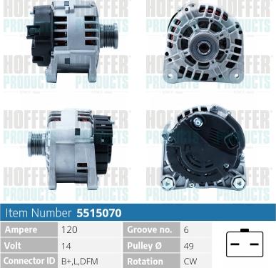 Hoffer H5515070 - Генератор autosila-amz.com