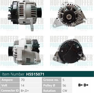 Hoffer H5515071 - Генератор autosila-amz.com