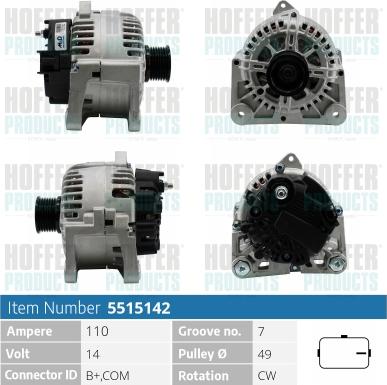 Hoffer H5515142 - Генератор autosila-amz.com