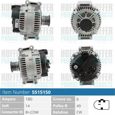 Hoffer H5515150 - Генератор autosila-amz.com