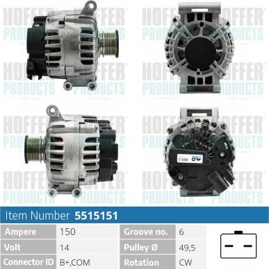 Hoffer H5515151P - Генератор autosila-amz.com