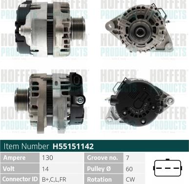 Hoffer H55151142 - Генератор autosila-amz.com