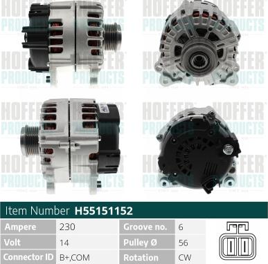 Hoffer H55151152 - Генератор autosila-amz.com