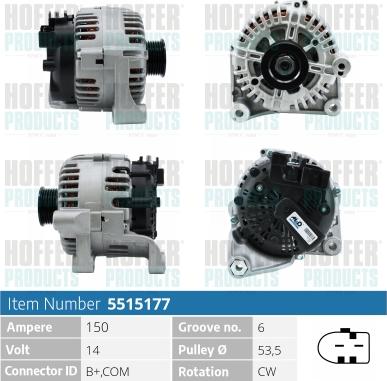 Hoffer H5515177P - Генератор autosila-amz.com