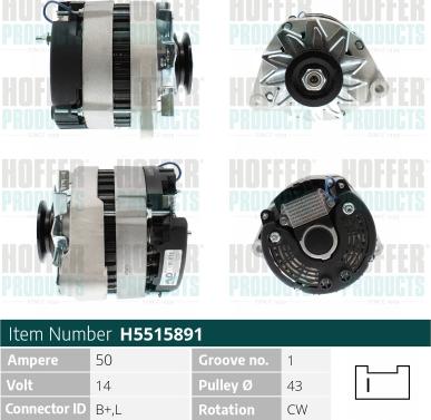 Hoffer H5515891 - Генератор autosila-amz.com