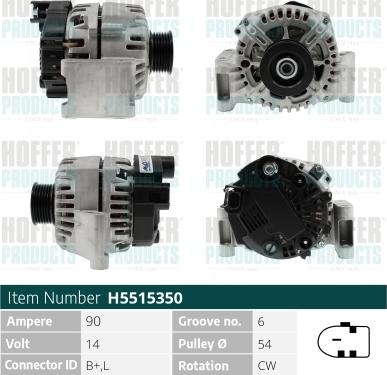 Hoffer H5515350 - Генератор autosila-amz.com