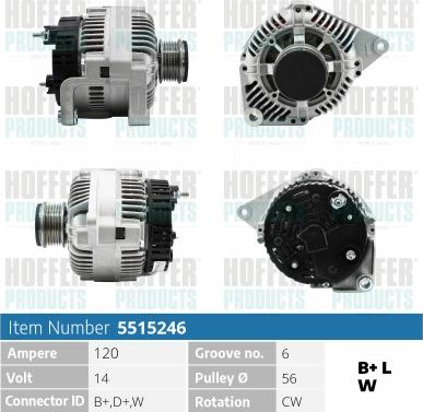 Hoffer H5515246 - Генератор autosila-amz.com