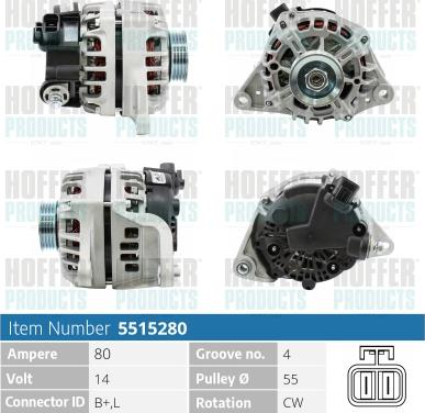 Hoffer H5515280 - Генератор autosila-amz.com