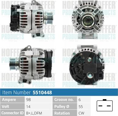 Hoffer H5510448 - Генератор autosila-amz.com