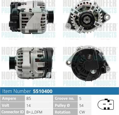 Hoffer H5510400 - Генератор autosila-amz.com