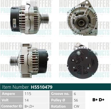 Hoffer H5510479 - Генератор autosila-amz.com