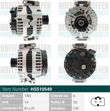 Hoffer H5510549 - Генератор autosila-amz.com