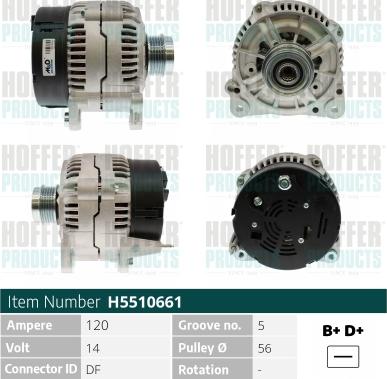 Hoffer H5510661 - Генератор autosila-amz.com