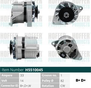 Hoffer H5510045 - Генератор autosila-amz.com