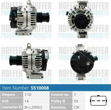 Hoffer H5510008 - Генератор autosila-amz.com