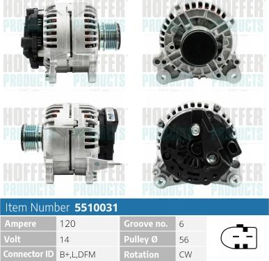 Hoffer H5510031 - Генератор autosila-amz.com