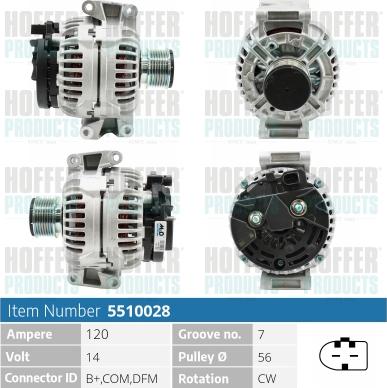 Hoffer H5510028 - Генератор autosila-amz.com