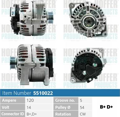 Hoffer H5510022 - Генератор autosila-amz.com