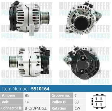 Hoffer H5510164 - Генератор autosila-amz.com