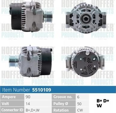 Hoffer H5510109 - Генератор autosila-amz.com