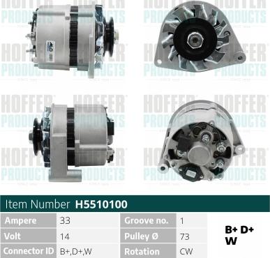 Hoffer H5510100 - Генератор autosila-amz.com