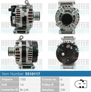 Hoffer H5510117 - Генератор autosila-amz.com