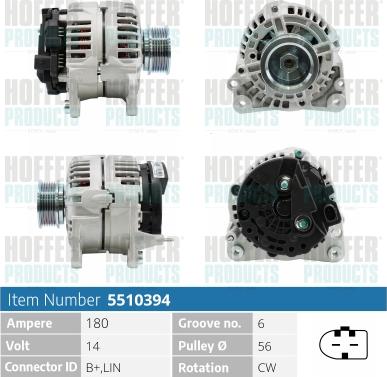 Hoffer H5510394 - Генератор autosila-amz.com