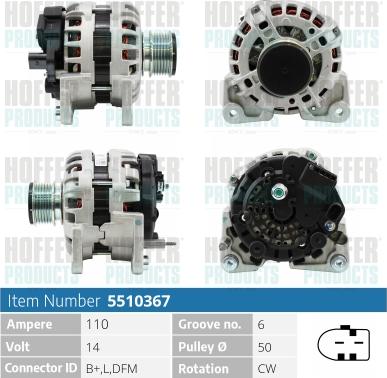 Hoffer H5510367 - Генератор autosila-amz.com